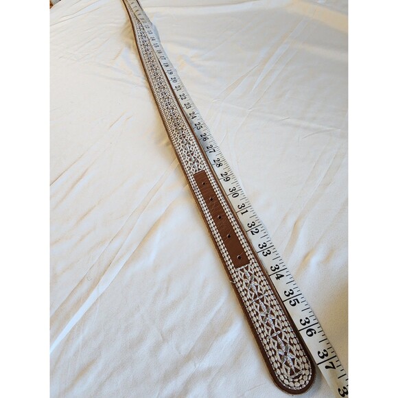 Lucky Brand Women’s Leather Belt XS Embroidered Boho Western Cowgirl - Picture 10 of 11